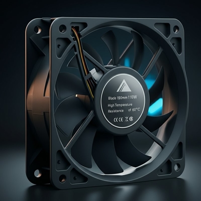 Klip 190mm daya 116W suhu tinggi tahan 60°C EC Axial Fan