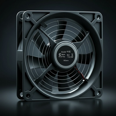 Klip 190mm daya 116W suhu tinggi tahan 60°C EC Axial Fan